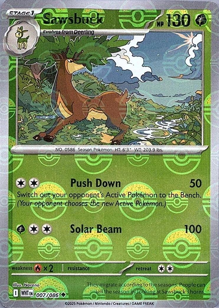 White Flare Sawsbuck [Poke-Ball] Pokémon card
